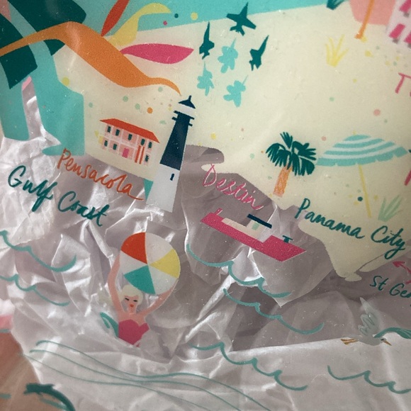 🎈SOLD SPARTINA 449 FLORIDA CLEAR BEACH Wristlet Greetings From Maps Collection - Picture 11 of 16